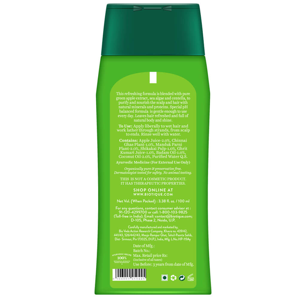 2 - Biotique Bio Green Apple Shampoo & Conditioner,  100 ml  for Oily Hair & Scalp 