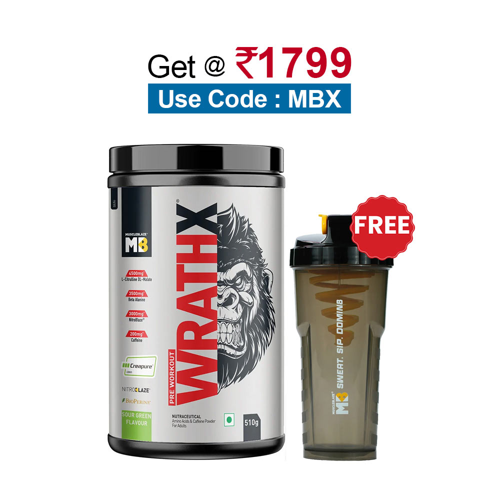 MuscleBlaze Pre Workout WrathX,  1.12 lb  Sour Green 