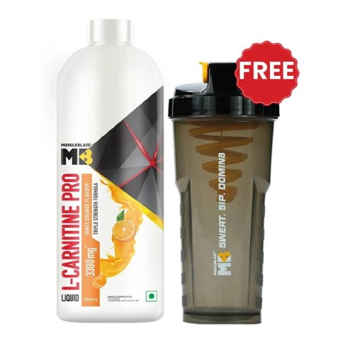 MuscleBlaze Liquid Carnitine PRO - Triple Strength Formula 3300mg, 450 ml Tangy Orange
