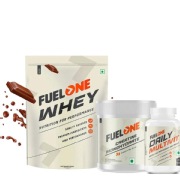 Fuel One Whey Protein 1 kg Chocolate & 100g Creatine Monohydrate & Daily Multivitamin 30 Tabs Combo