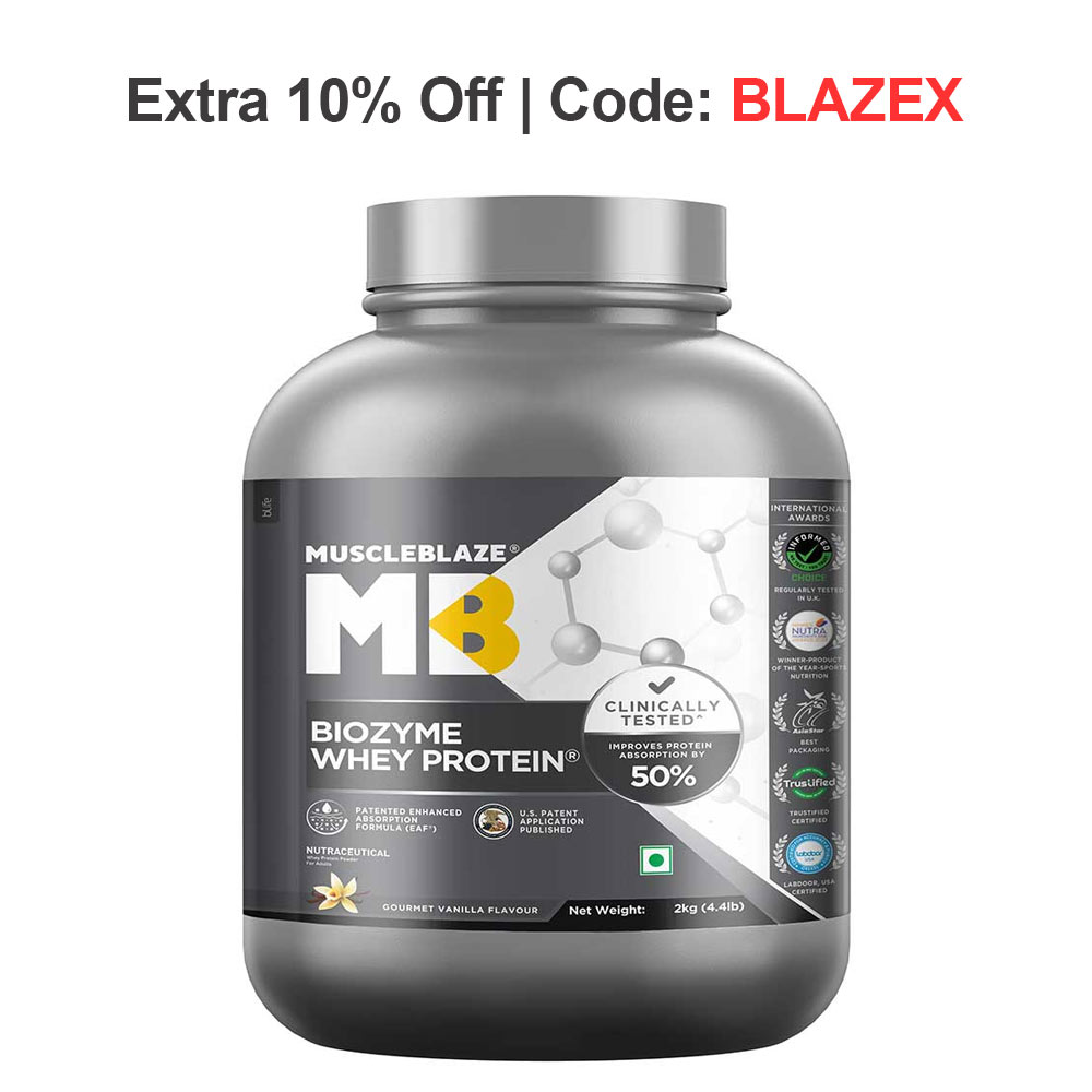 MuscleBlaze Biozyme Whey Protein, 4.4 lb Gourmet Vanilla