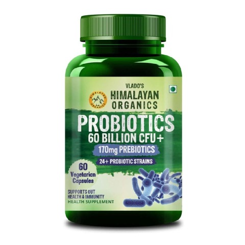 1 - Vlado's Himalayan Organics Probiotics 60 Billion CFU + 170mg Prebiotics,  60 veggie capsule(s)  Unflavoured 