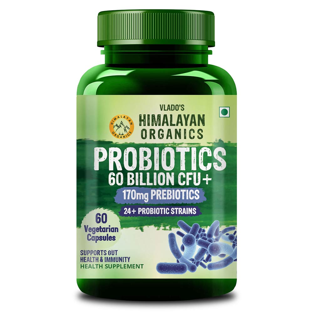 1 - Vlado's Himalayan Organics Probiotics 60 Billion CFU + 170mg Prebiotics,  60 veggie capsule(s)  Unflavoured 