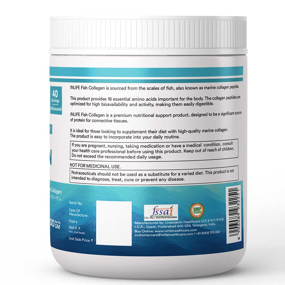 7 - INLIFE Hydrolyzed&nbsp;Fish Collagen Peptides,  200 g  Unflavoured (Clinically Proven Japanese Type 1) 