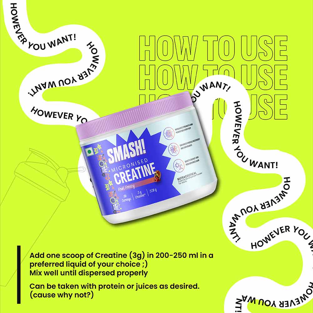 1 - Smash Micronised Creatine Monohydrate,  Fruit Frenzy  0.71 lb