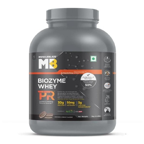 1 - MuscleBlaze Biozyme Performance Whey PR OP,  4.4 lb  Cookies & Cream 