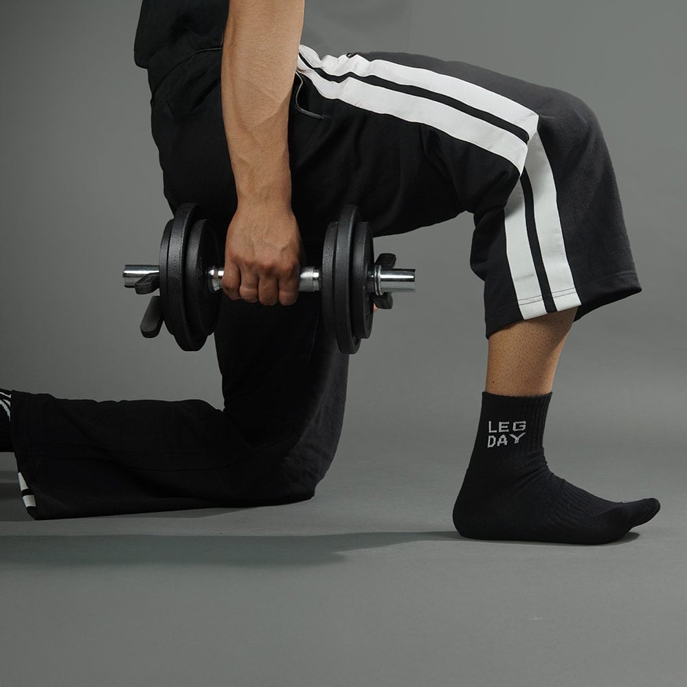 13 - MuscleBlaze Rep/Set Socks Combo,  Black-(5 Pack)  Ankle Length 