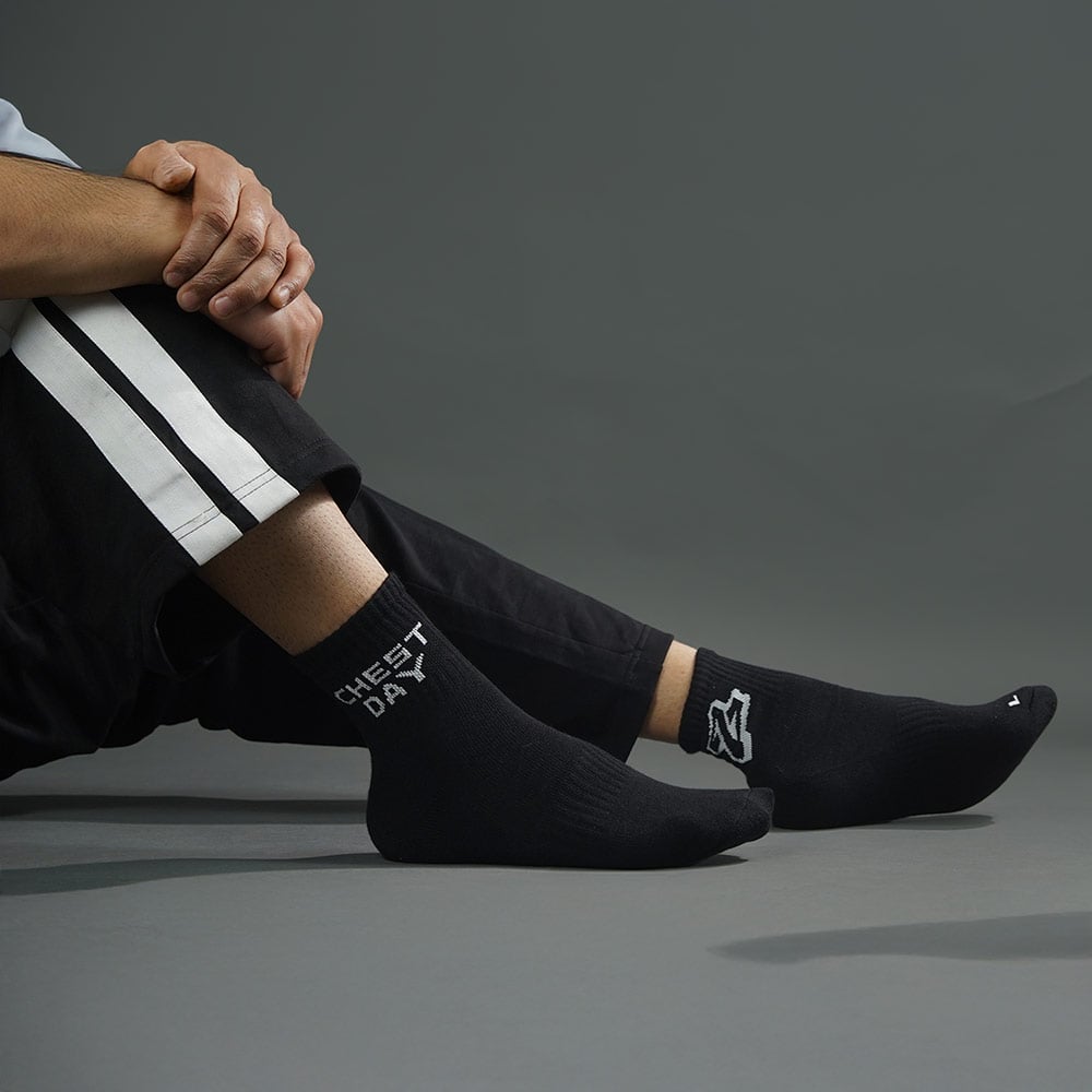 9 - MuscleBlaze Rep/Set Socks Combo,  Black-(5 Pack)  Ankle Length 