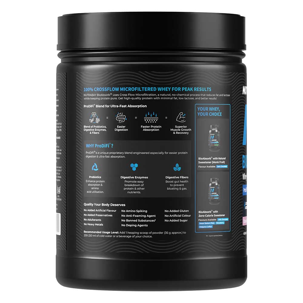 7 - Nutrabay BioAbsorb Whey Protein,  1.1 lb  Strawberry 