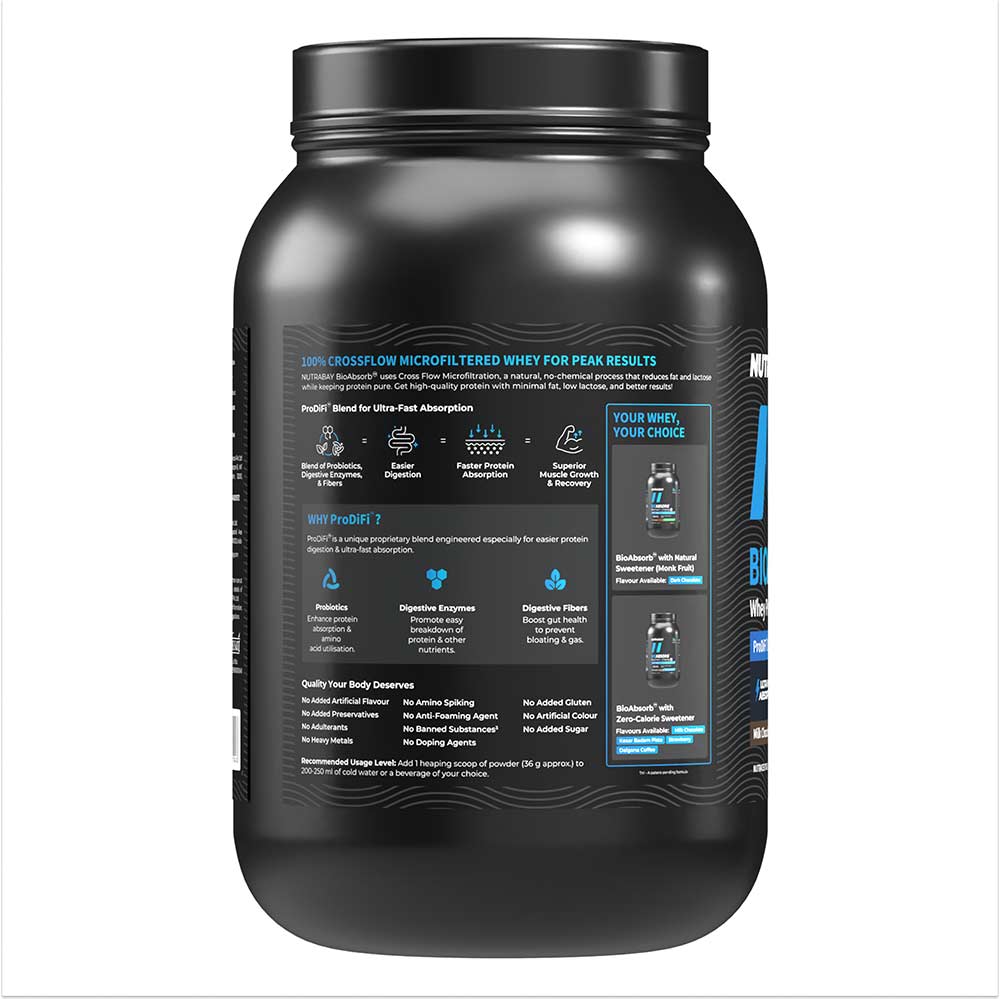 7 - Nutrabay BioAbsorb Whey Protein,  2.2 lb  Milk Chocolate 