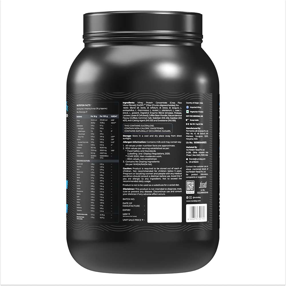 8 - Nutrabay BioAbsorb Whey Protein,  2.2 lb  Dalgona Coffee 