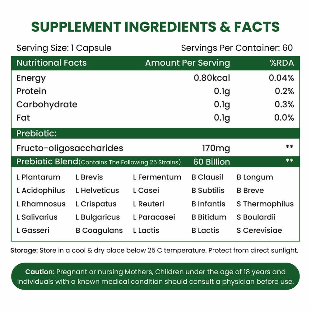 2 - Vlado's Himalayan Organics Probiotics 60 Billion CFU + 170mg Prebiotics,  60 veggie capsule(s)  Unflavoured (for Women) 