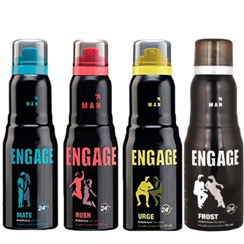 Engage Urge Mate Rush and Frost Deo Combo of 4,  150 ml  for Men 
