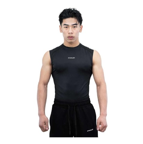 1 - Athflex Men's Sleeveless Ace Compression Tank,  Medium  Black 