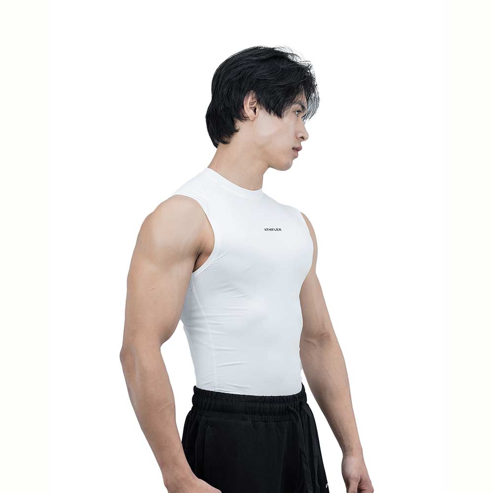 2 - Athflex Men's Sleeveless Ace Compression Tank,  XXL  White 