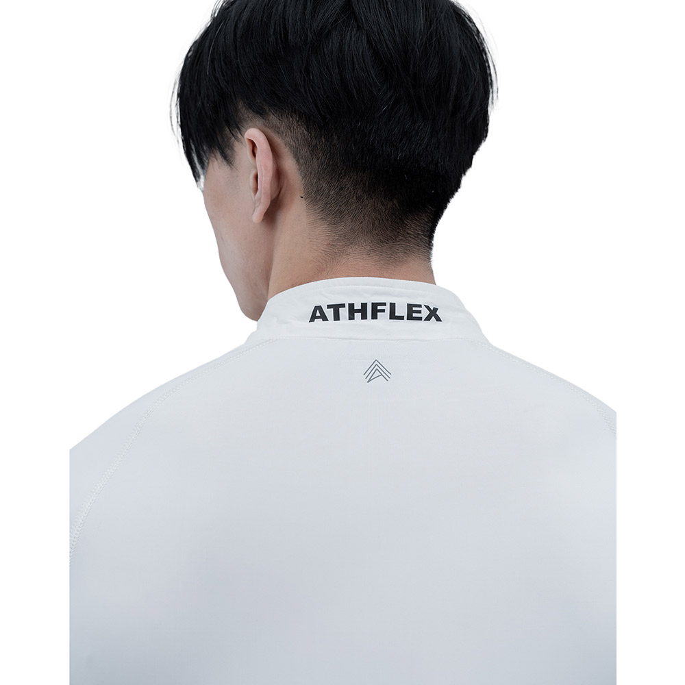 7 - Athflex Men's Compression Fit Hustle Highneck Pullover,  White  XL 
