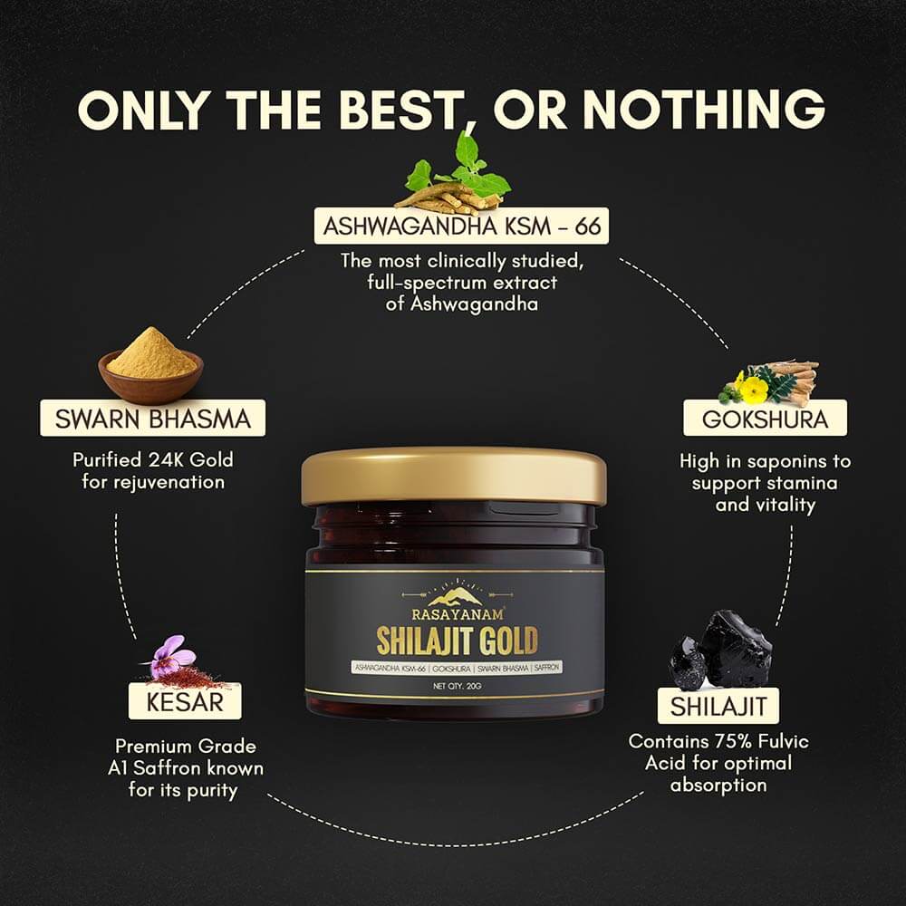 3 - Rasayanam Shilajit Gold Resin,  20 g 
