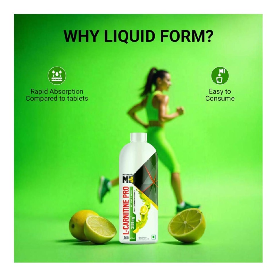 Liquid L-Carnitine PRO - 3300mg Triple Strength Formula 450 ml  Key Lime
