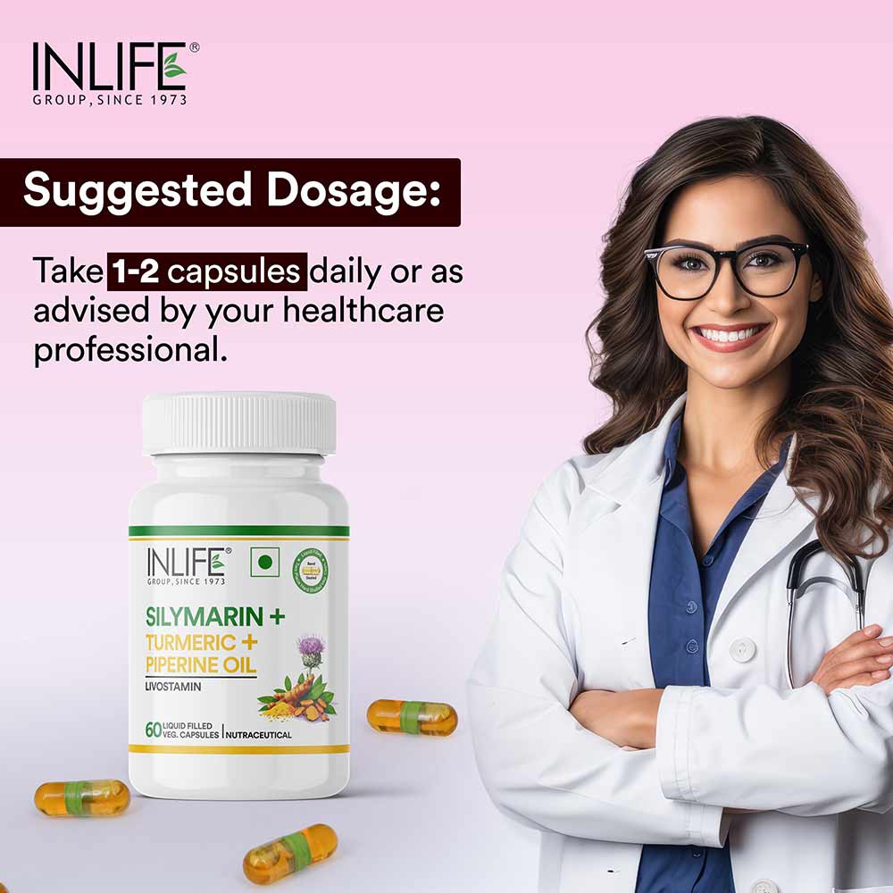 6 - INLIFE Silymarin with Turmeric & Piperine Oil Livostamin,  60 veggie capsule(s) 