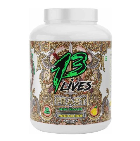 1 - 13 Lives Feast Mass Gainer,  6.6 lb  Mango Milk Shake 