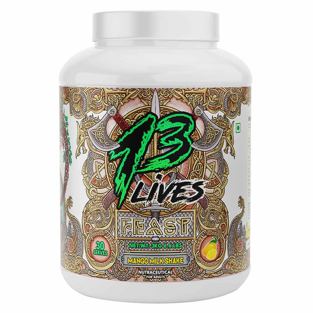 1 - 13 Lives Feast Mass Gainer,  6.6 lb  Mango Milk Shake 