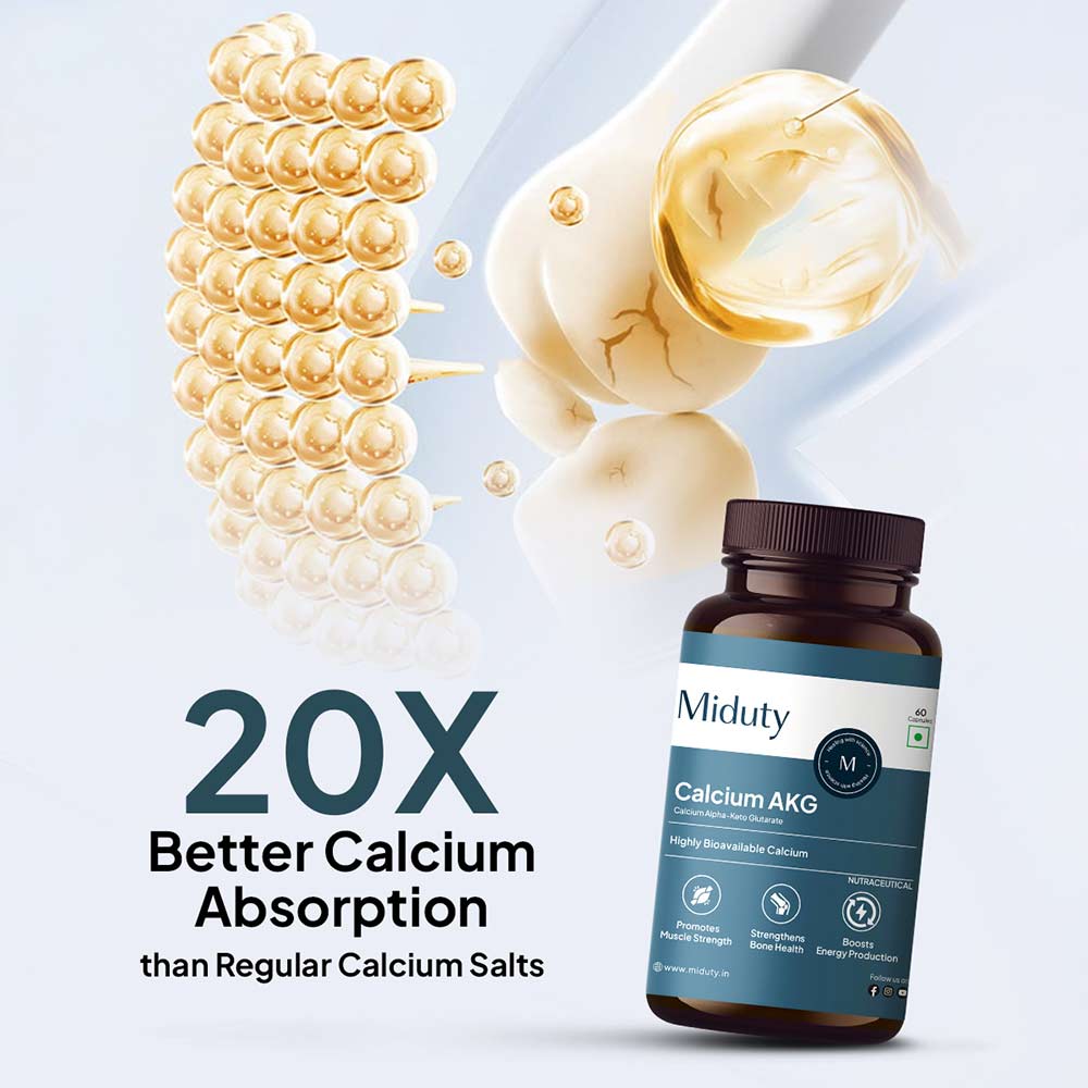 6 - Miduty Calcium Alpha-KetoGlutarate (Ca-AKG),  60 capsules  Unflavoured 