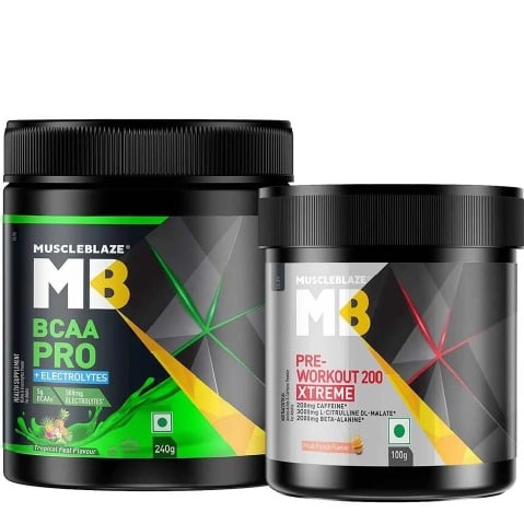MuscleBlaze BCAA Pro 0.53 lb & Pre Workout 200 Xtreme 0.22 lb Combo