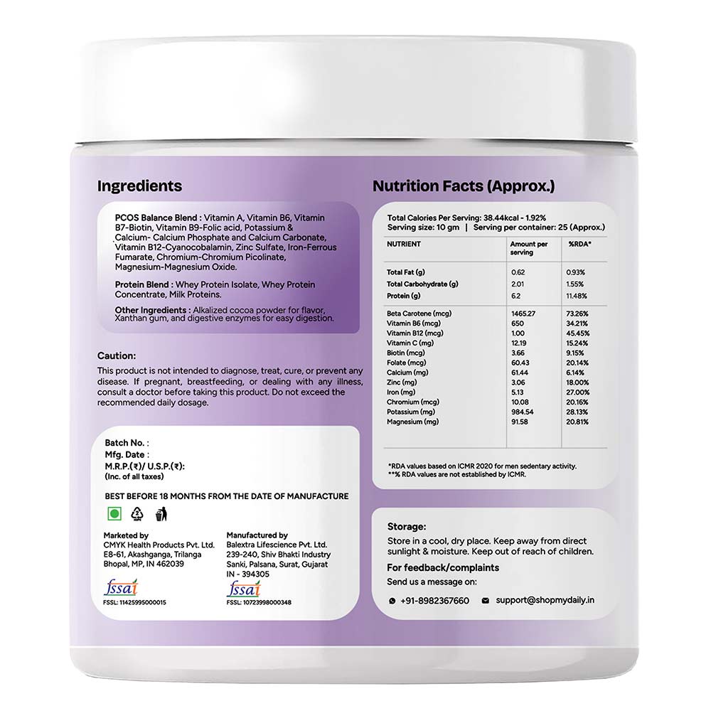 3 - myDaily PCOS Balance,  250 g  Belgian Chocolate 