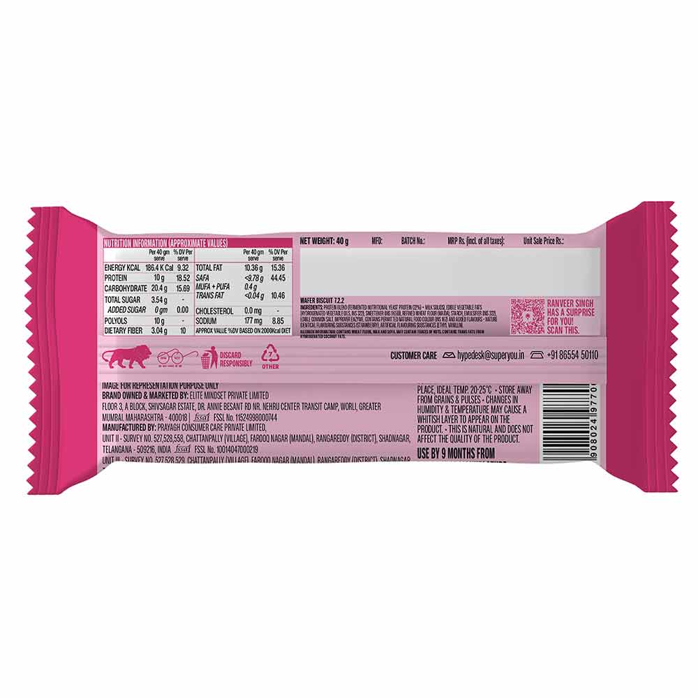 6 - Superyou Protein Wafer Bar,  1 bar(s)  Strawberry Creme 
