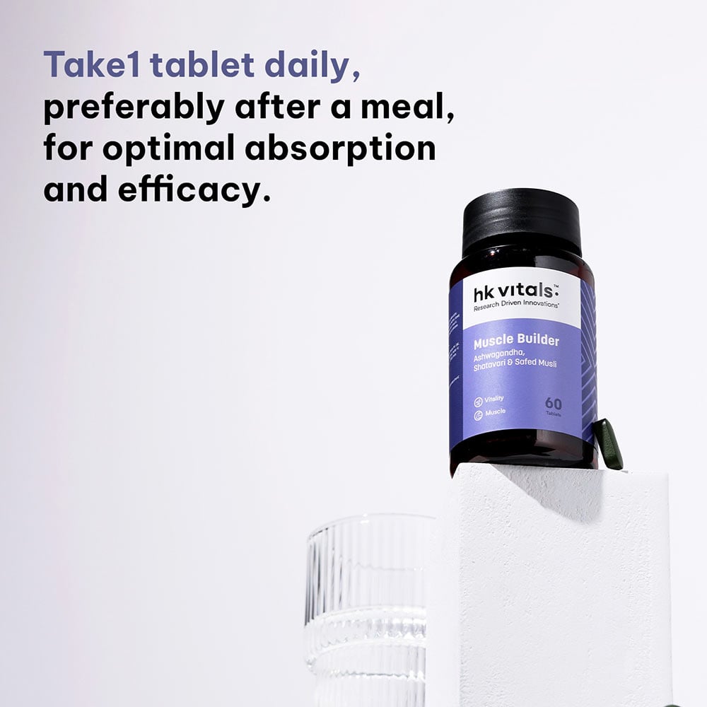 7 - HK Vitals Muscle Builder with Ashwagandha Shatavari & Safed Musli,  60 tablet(s)