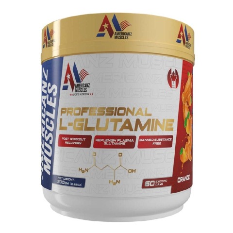 1 - Americanz Muscles Professional L-Glutamine,  0.66 lb  Orange 