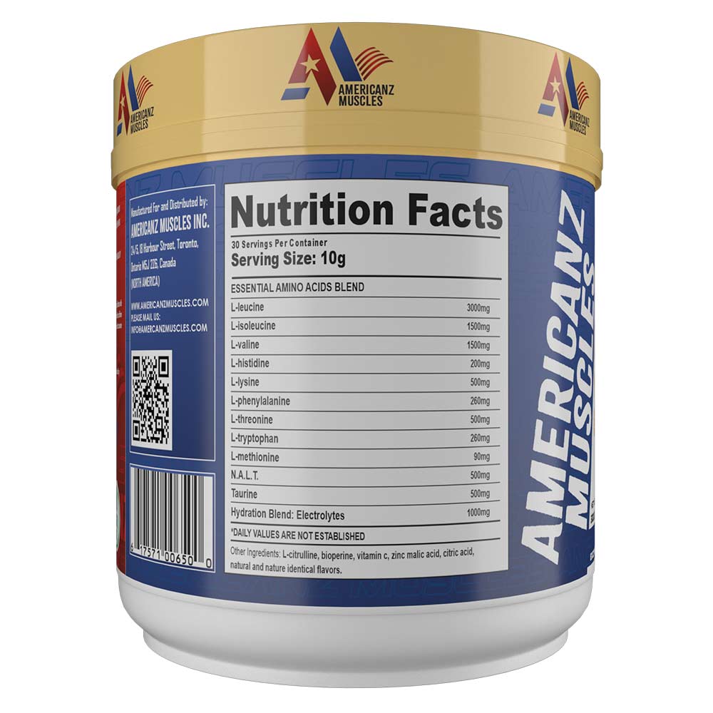 3 - Americanz Muscles EAA + Nootropics 8:1:1,  Melon Bomb  0.66 lb  30 Servings 