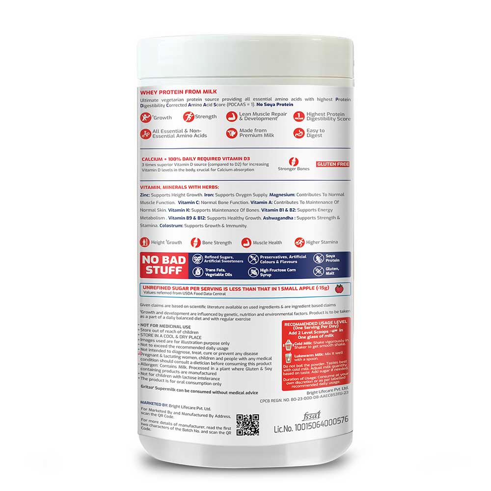 9 - Supermilk Gritzo Height+ for 13+ Yrs Boys Personalized Protein & Nutrition Drink Mix,  400 g  Cafe Mocha 
