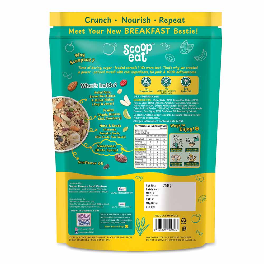 8 - Scoopeat Millet Muesli,  750 g  High Protein 