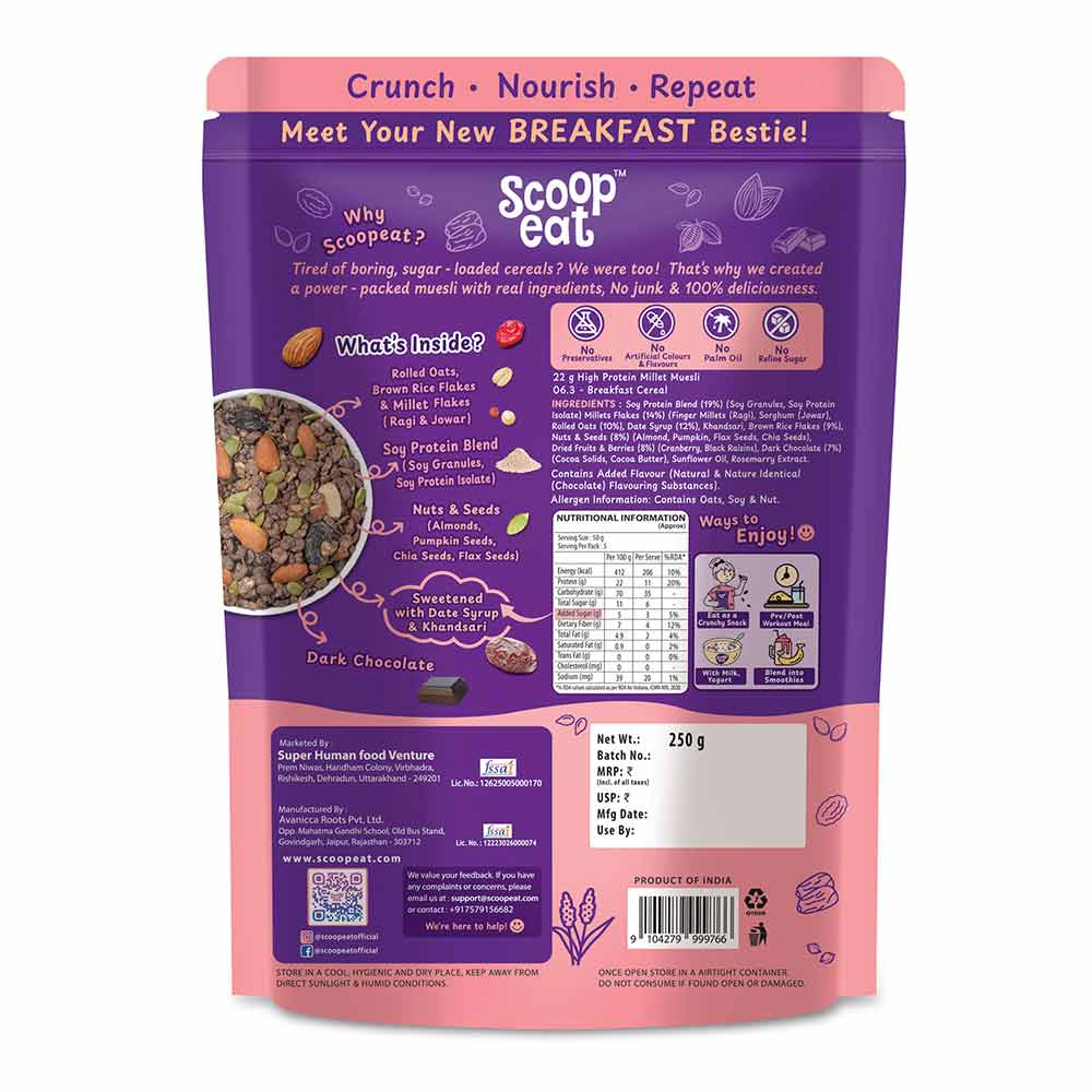 2 - Scoopeat Millet Muesli,  250 g  High Protein 