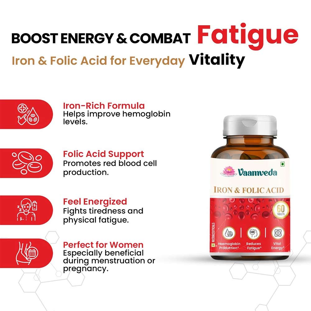 2 - Vaamveda Iron & Folic Acid,  Unflavoured  60 tablet(s) 