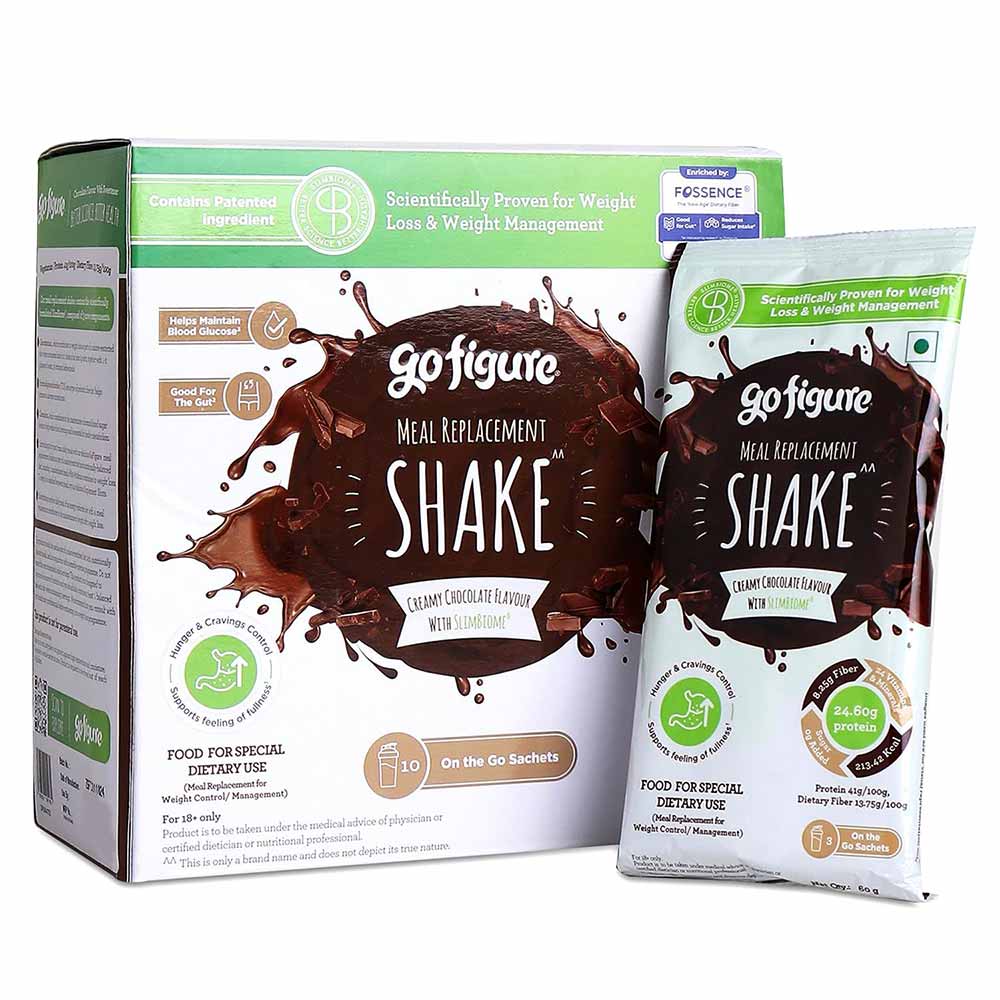 1 - GoFigure Meal Replacement Shake,  10 sachets/pack  Creamy Chocolate 