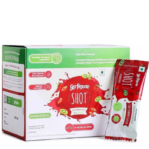1 - GoFigure Pre Meal Supplement Powder Shot,  21 sachets/pack  Strawberry & Kiwi 