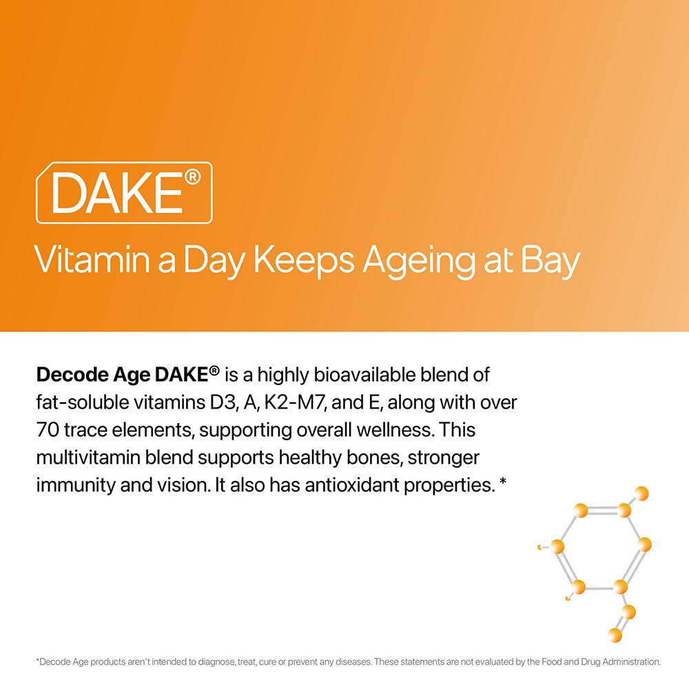 8 - Decode Age DAKE Vitamin D3, K2 (MK-7), A & E,  30 veggie capsule(s) 