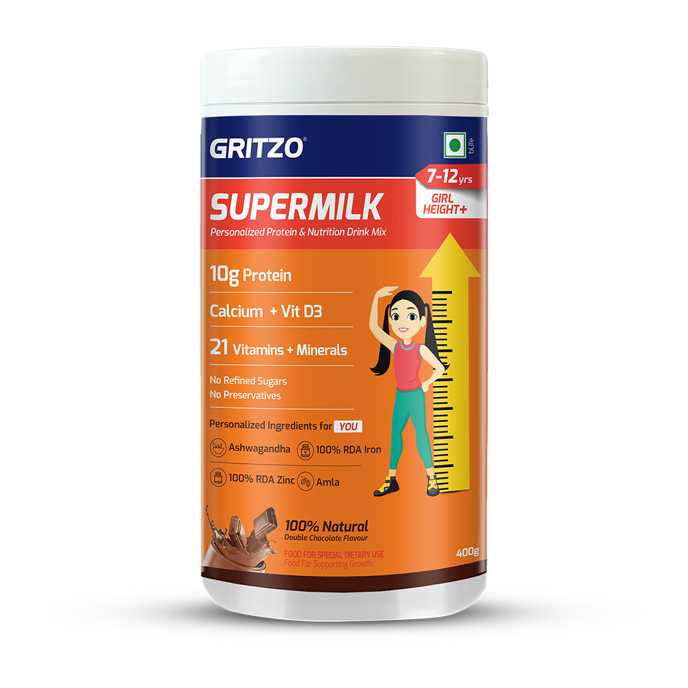 Supermilk Height+ for Girl 7 to 12 years,  400 g  Double Chocolate  7-12 Yrs  Girl  Height+ 