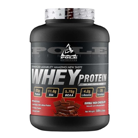 1 - Pole Nutrition 100% Whey Protein,  5 lb  Double Rich Chocolate 