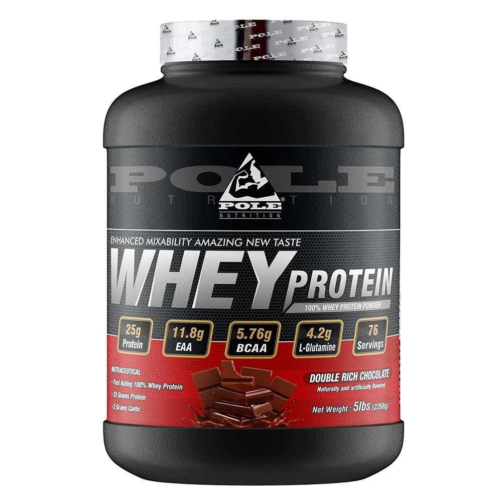 1 - Pole Nutrition 100% Whey Protein,  5 lb  Double Rich Chocolate 