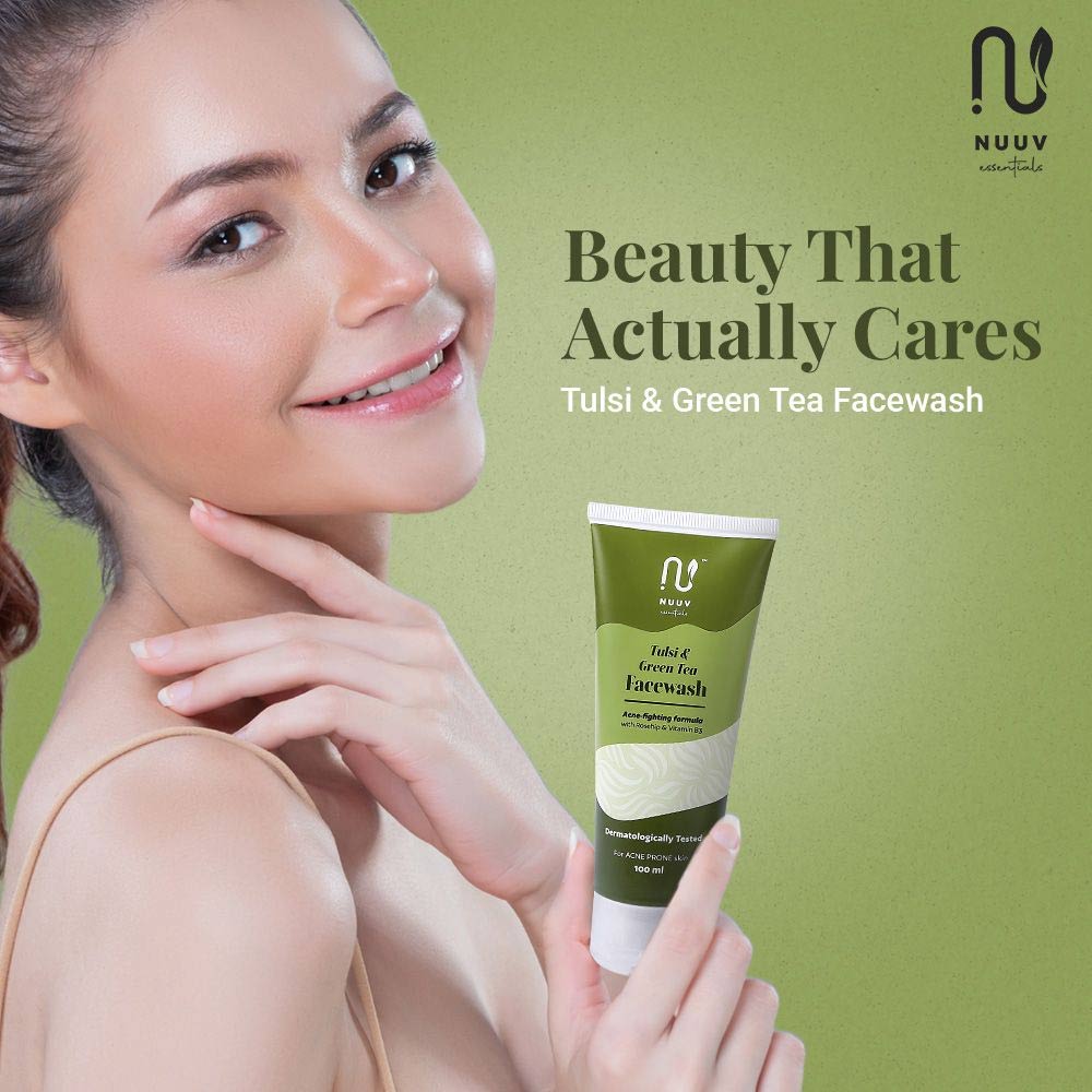 4 - Nuuv Essentials Tulsi & Green Tea Face Wash,  100 ml  for Acne Prone Skin 