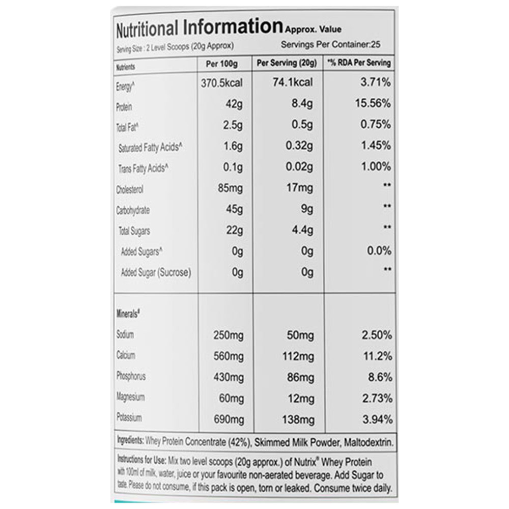 3 - Nutrix Whey Protein Powder,  2.2 lb  Unflavoured 