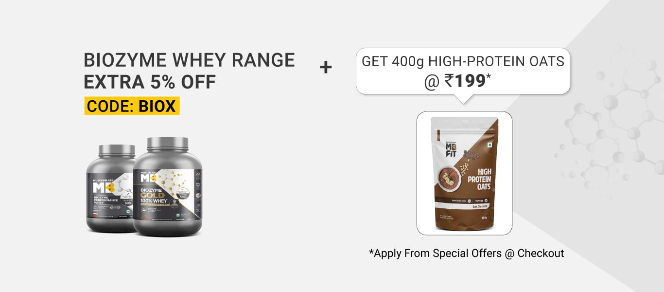 Biozyme Range - Extra 5% Off cap 300 + Get 400g Oats @ 199 during Checkout