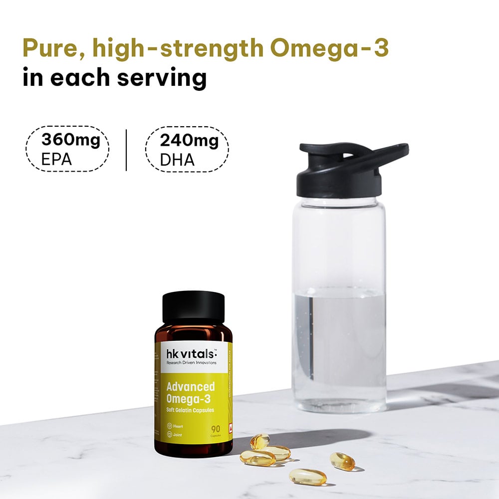 4 - HealthKart Advanced Omega-3 with 360mg EPA & 240mg DHA,  90 capsules