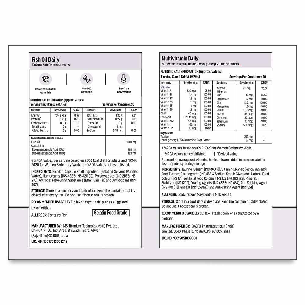 5 - HK Vitals Assorted Multivitamin - Fish Oil (30N tabs+ 30N Softgel caps),  2 Piece(s)/Pack