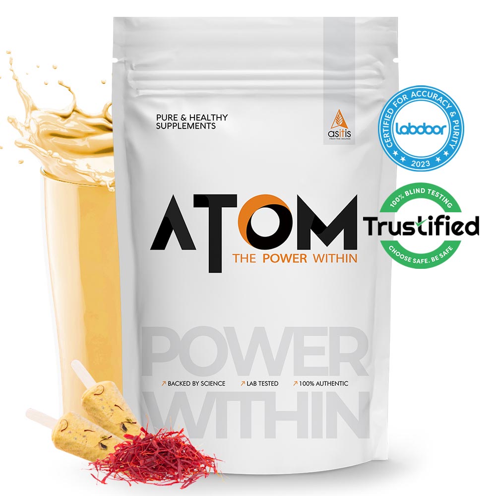 1 - AS-IT-IS Nutrition ATOM Whey Protein with Enzymes,  4.4 lb  Kesar Kulfi 