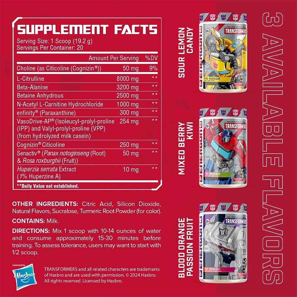 3 - Core Nutritionals Transformers Energon Pre Workout,  0.82 lb  Mixed Berry Kiwi 