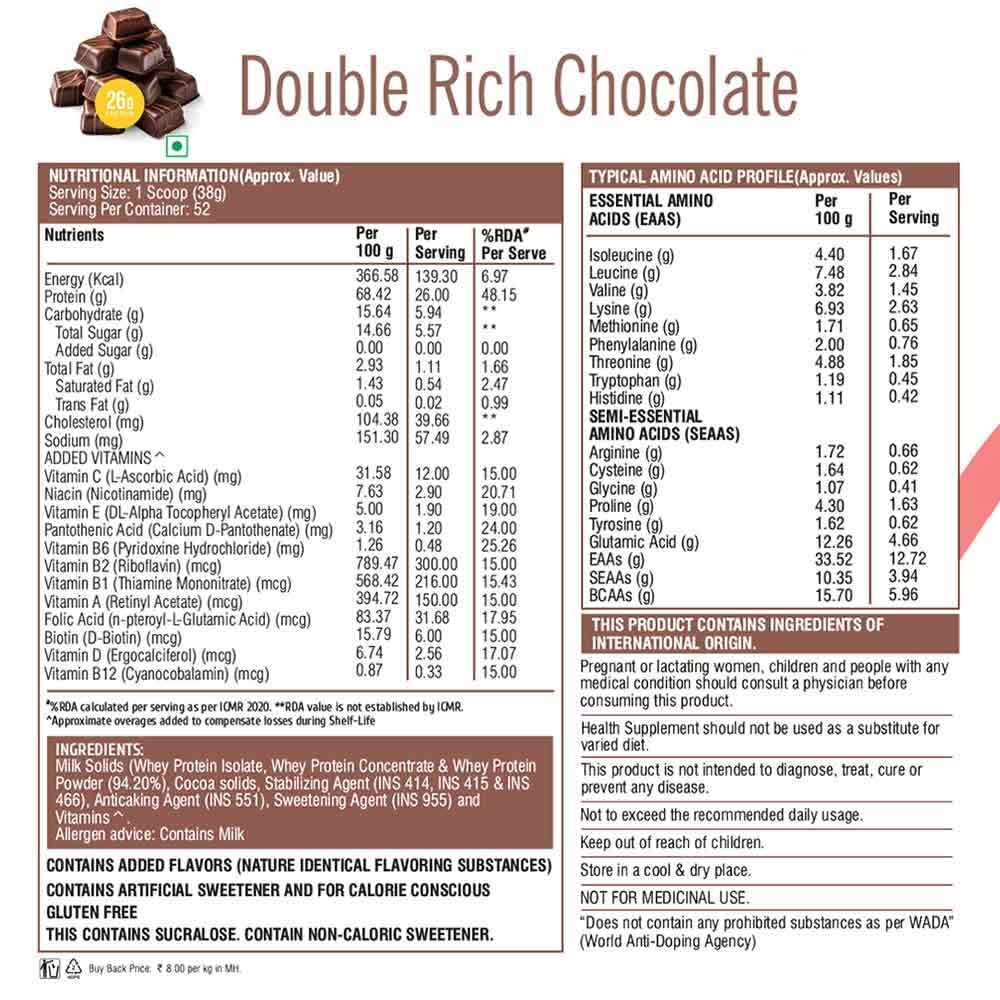 3 - Healthfarm Muscle Whey 4.4lb with Creatine Monohydrate 0.55lb Combo,  2 Piece(s)/Pack  Double Rich Chocolate & Unflavoured 